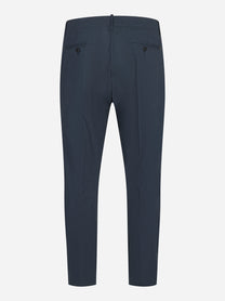 Pantalone carrot fit Ben in popeline di cotone blu