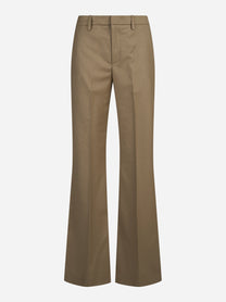 Pantaloni Janice wide leg in lana cammello - vista frontale