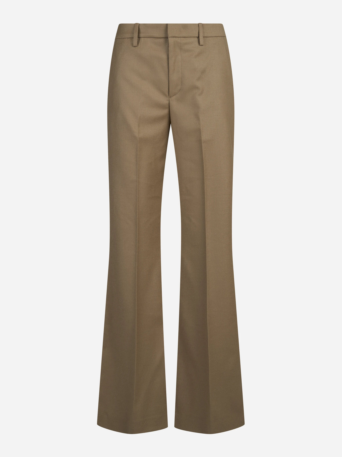 Pantaloni Janice wide leg in lana cammello - vista frontale