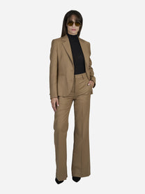 Pantaloni Janice wide leg in lana cammello - indossato, look completo