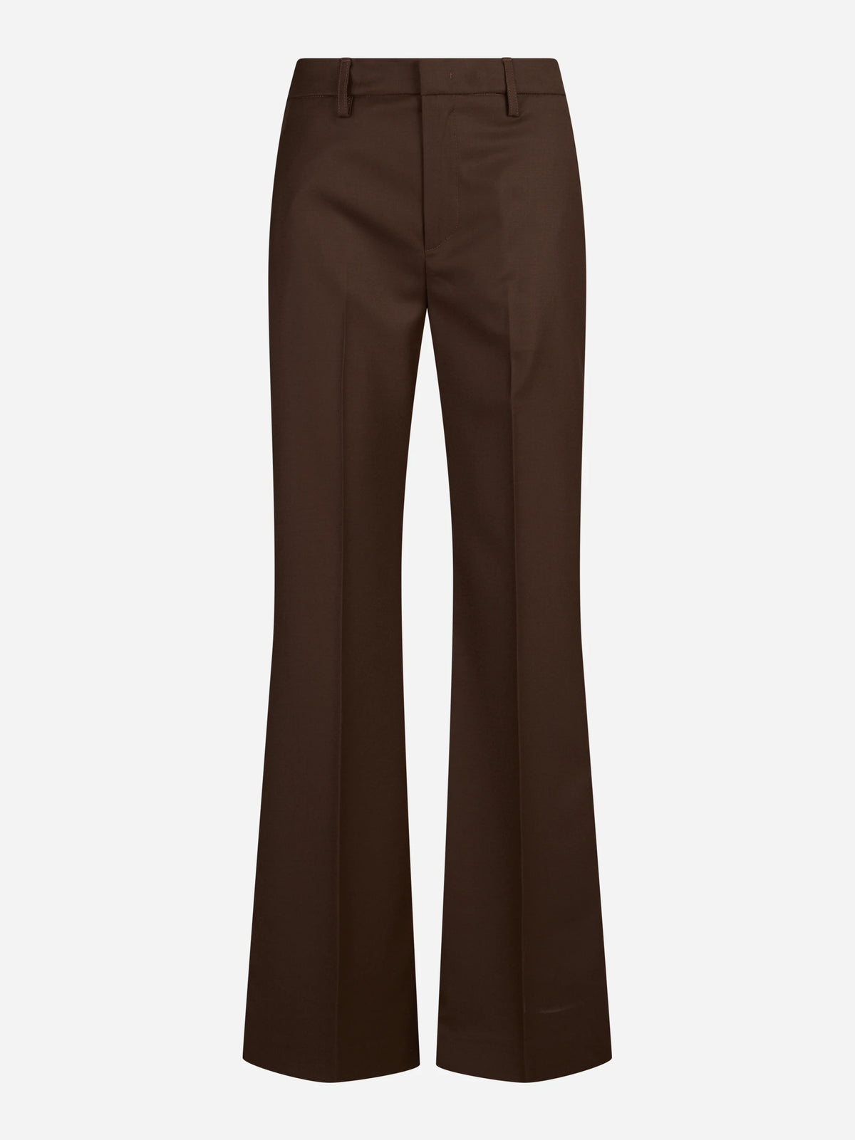 Pantaloni Janice wide leg in lana marroni - vista frontale
