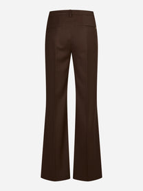 Pantaloni Janice wide leg in lana marroni - vista posteriore