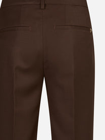 Pantaloni Janice wide leg in lana marroni - dettaglio del prodotto