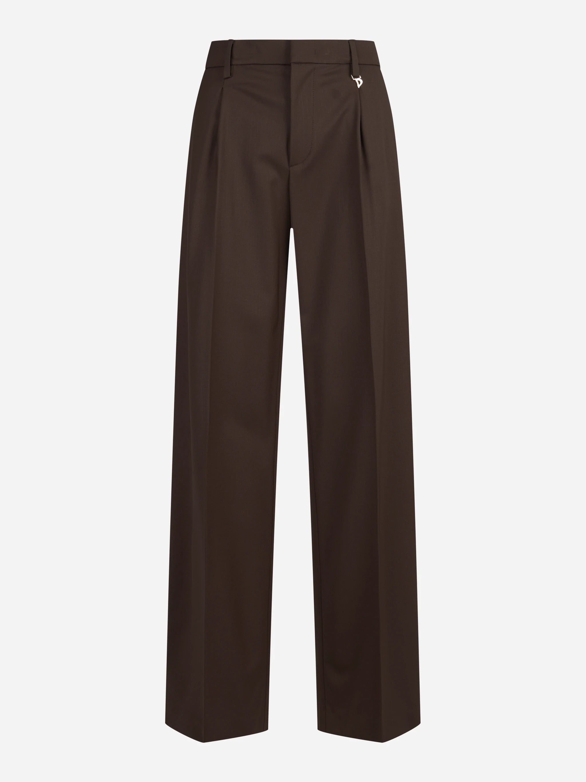 Pantaloni Lia loose fit marroni - vista frontale