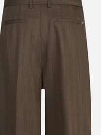 Pantaloni Eloise loose fit spinati marroni - dettaglio prodotto