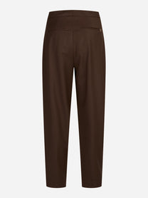 Pantaloni Sally loose fit in lana marroni - vista posteriore
