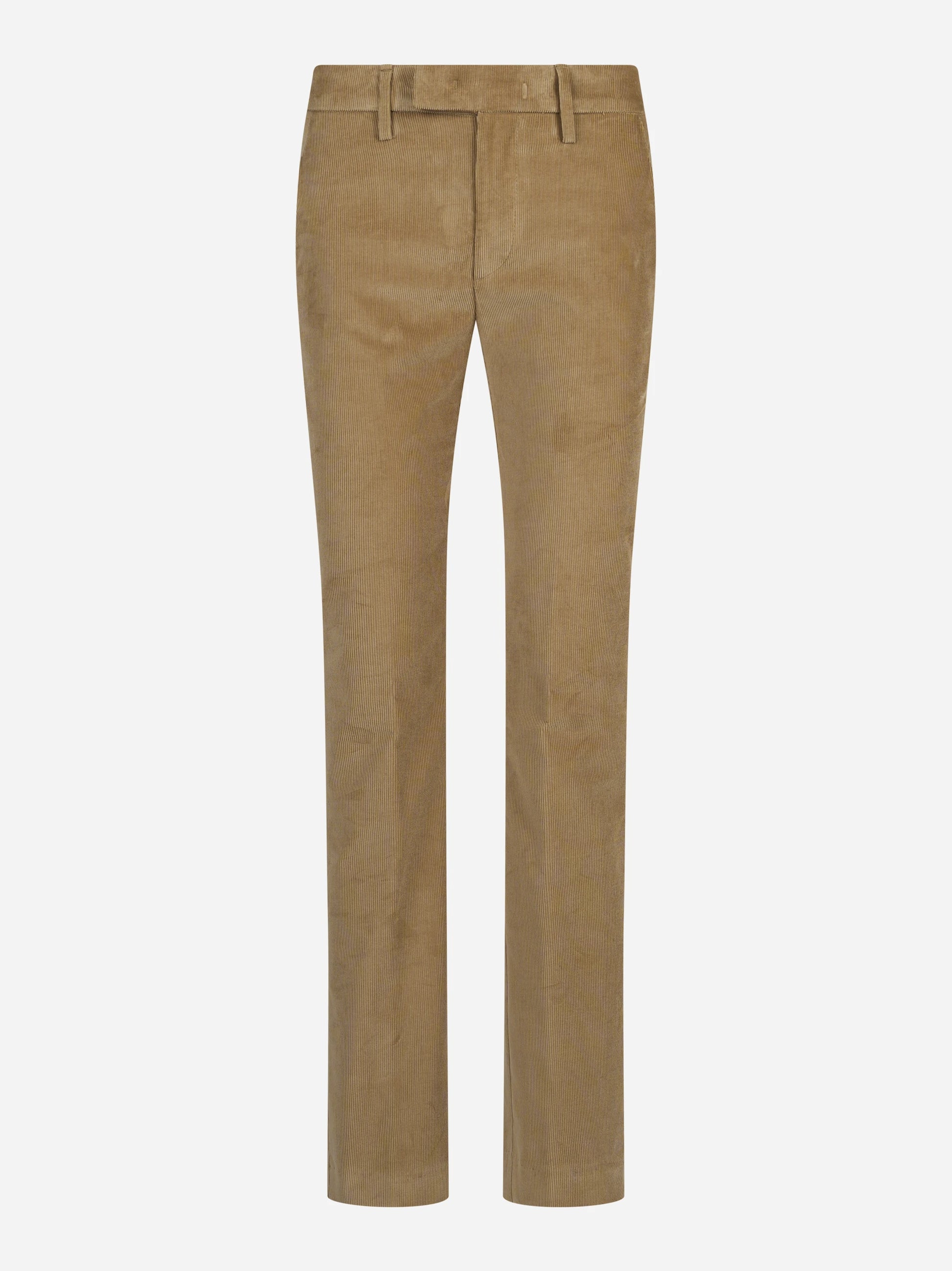 Pantaloni Eleanor regular fit in velluto beige - vista frontale