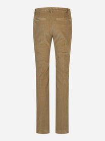 Pantaloni Eleanor regular fit in velluto beige - vista posteriore