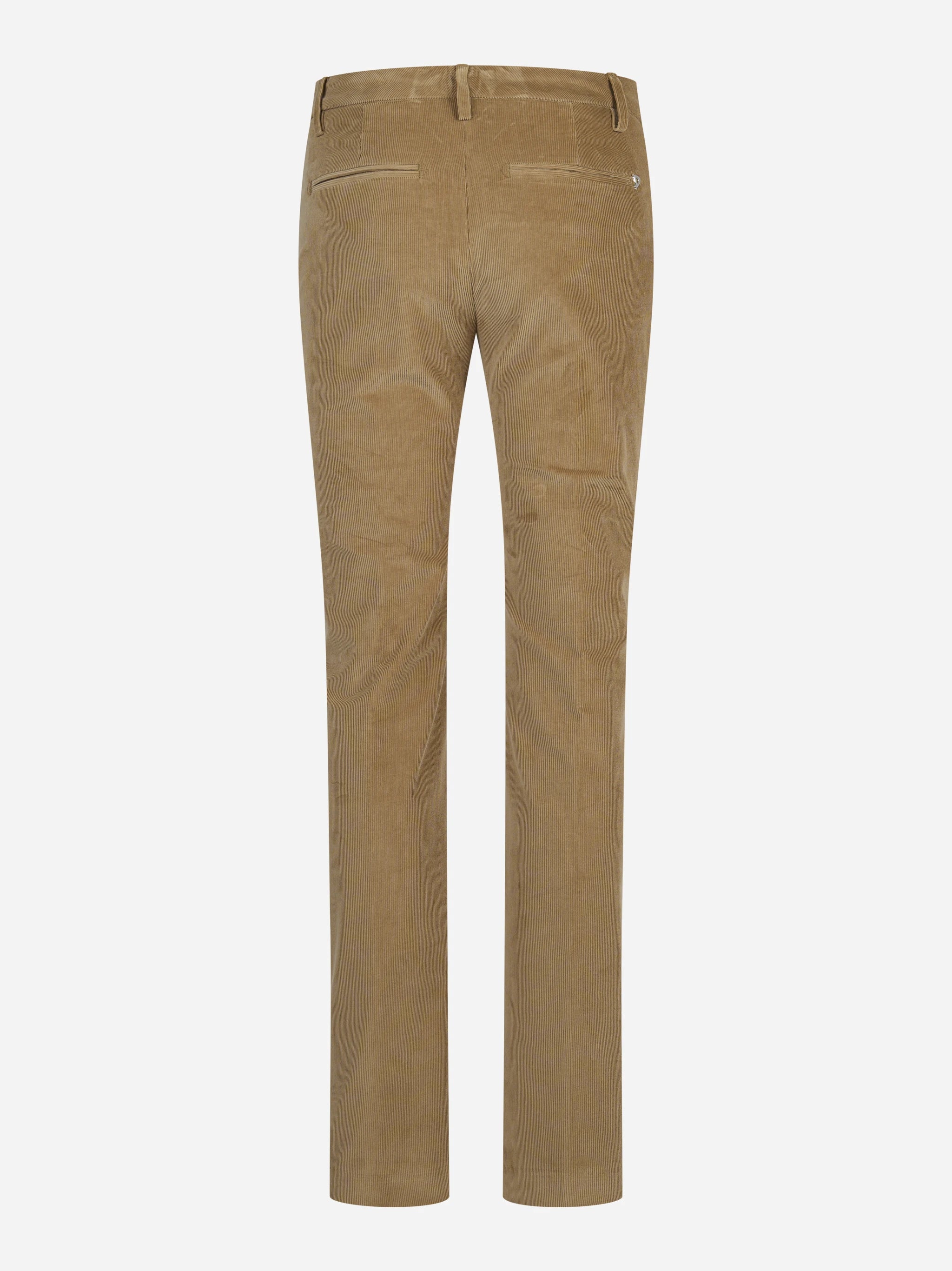 Pantaloni Eleanor regular fit in velluto beige - vista posteriore