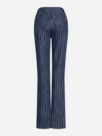 Pantaloni sartoriali gessati blu - vista posteriore