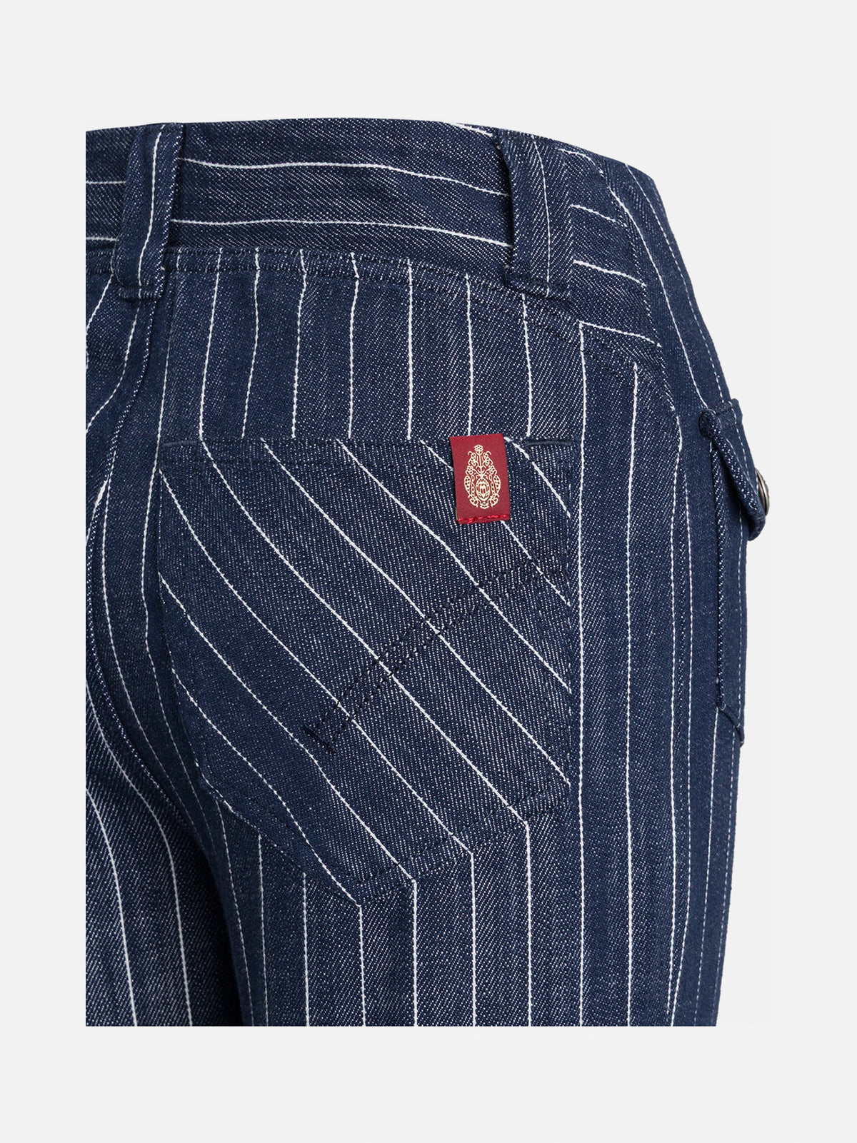 Pantaloni sartoriali gessati blu - dettaglio del prodotto