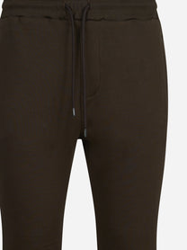 Pantaloni jogging in felpa marroni - vista laterale e dettagli