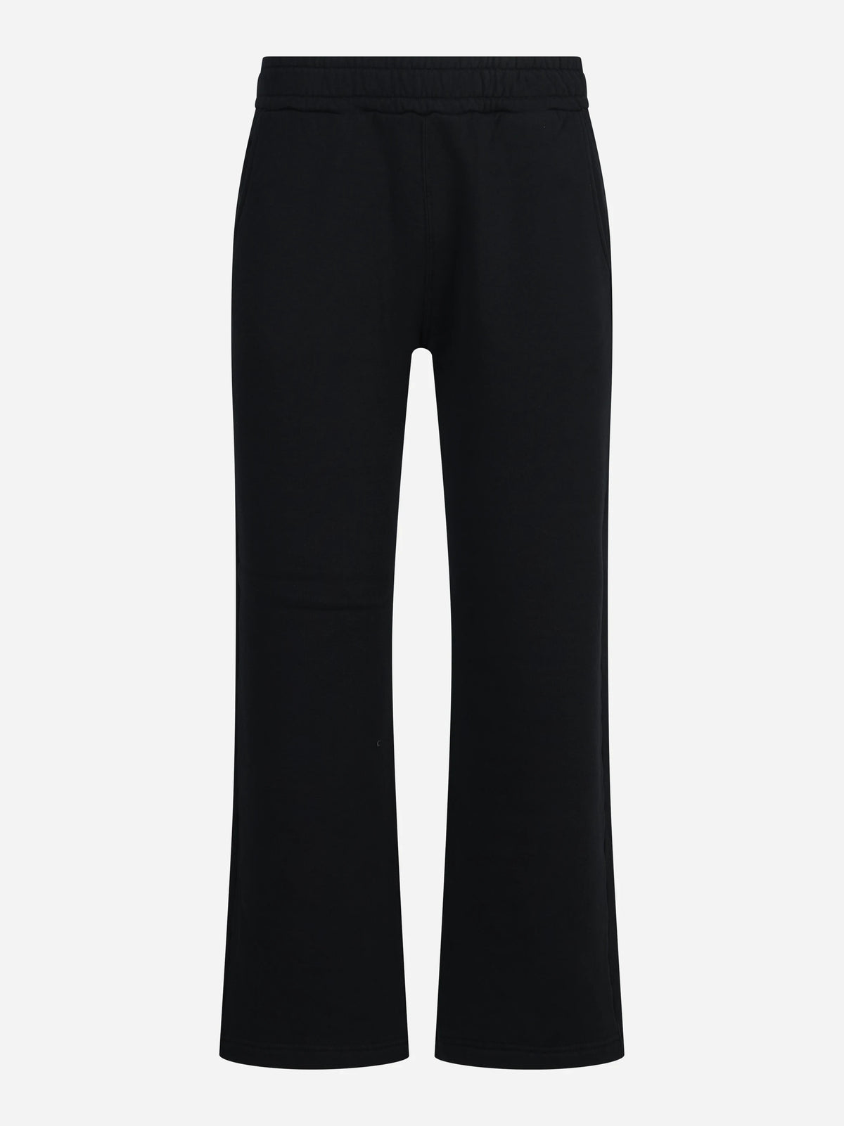 Pantaloni jogger regular in felpa neri - vista frontale
