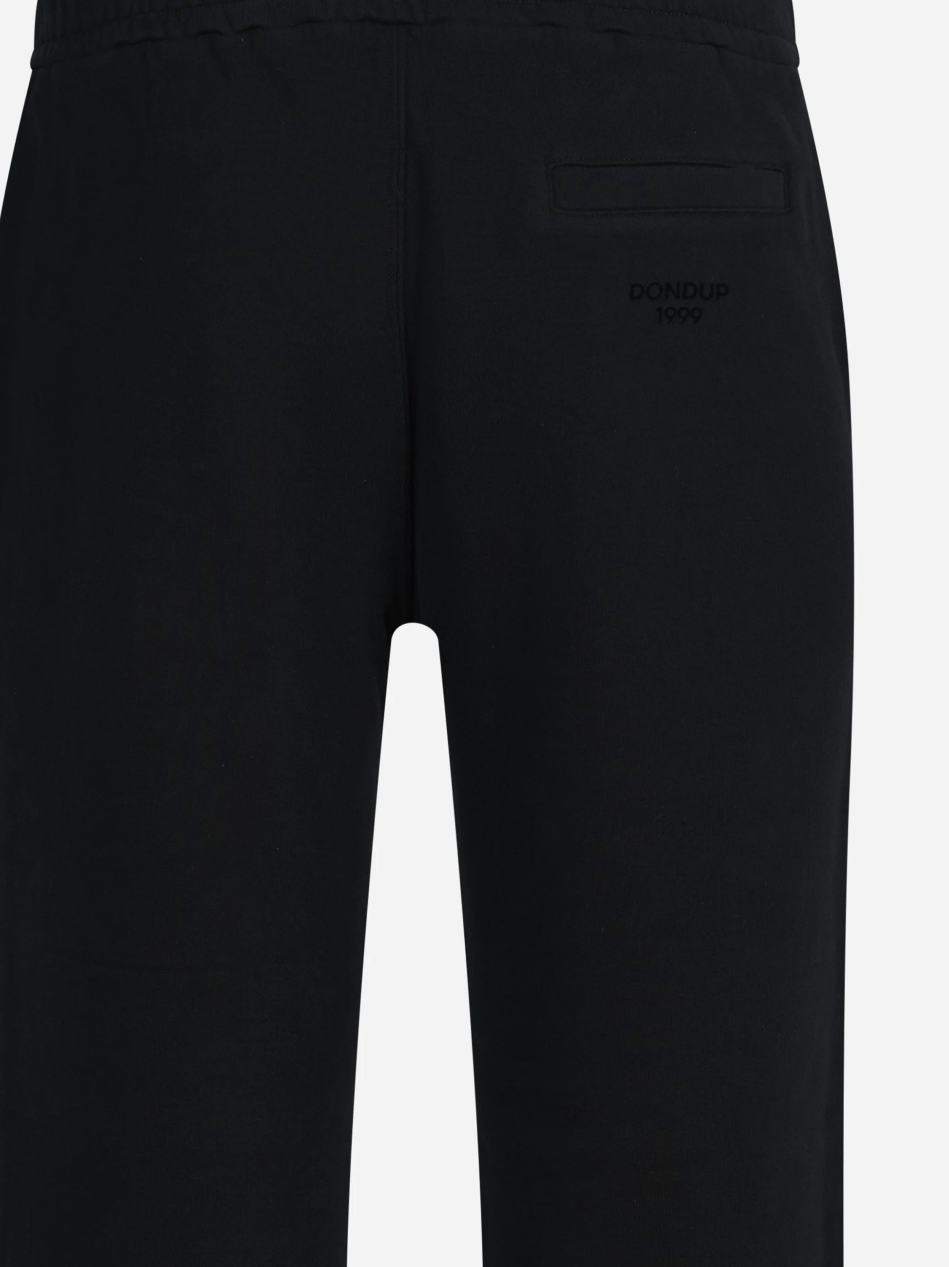Pantaloni jogger regular in felpa neri - vista laterale e dettagli