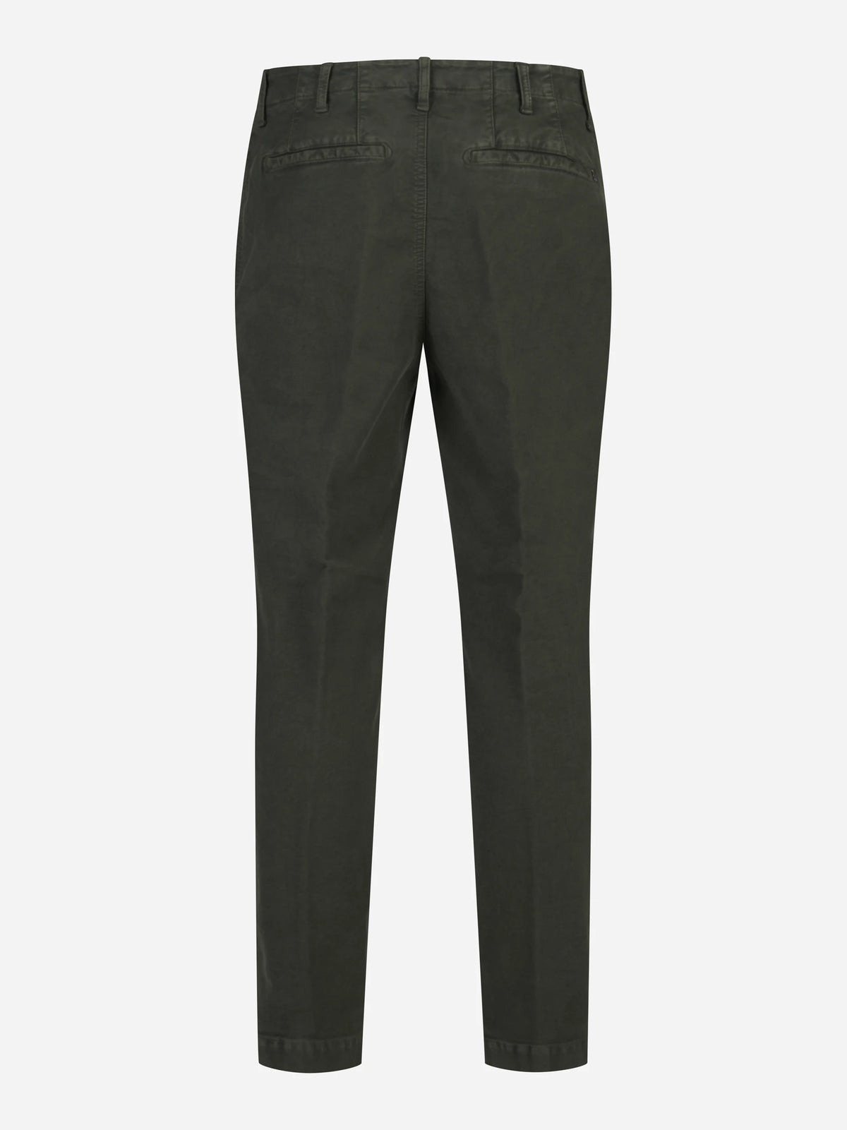 Pantaloni Zyan carrot fit in cotone stretch verde - vista posteriore