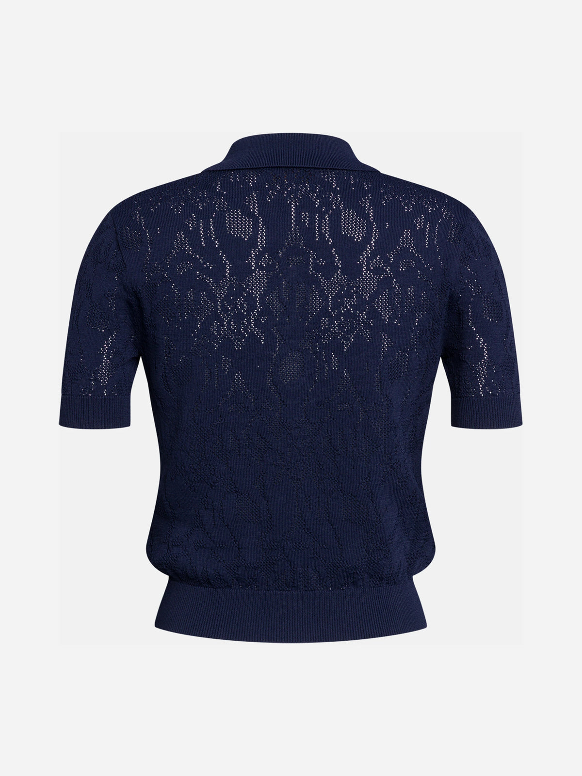 Polo in pizzo blu - vista posteriore