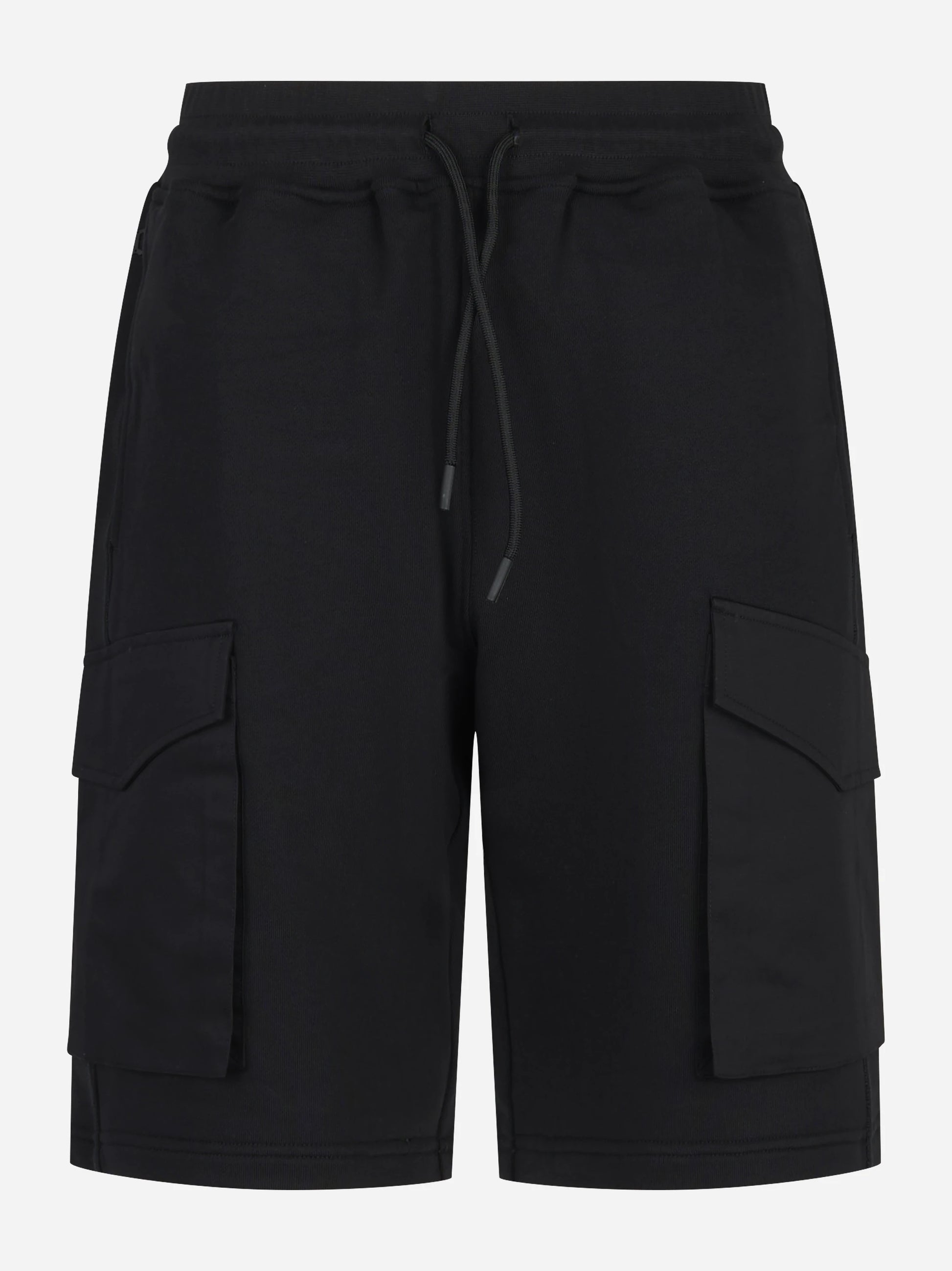 Shorts in jersey nero con tasche