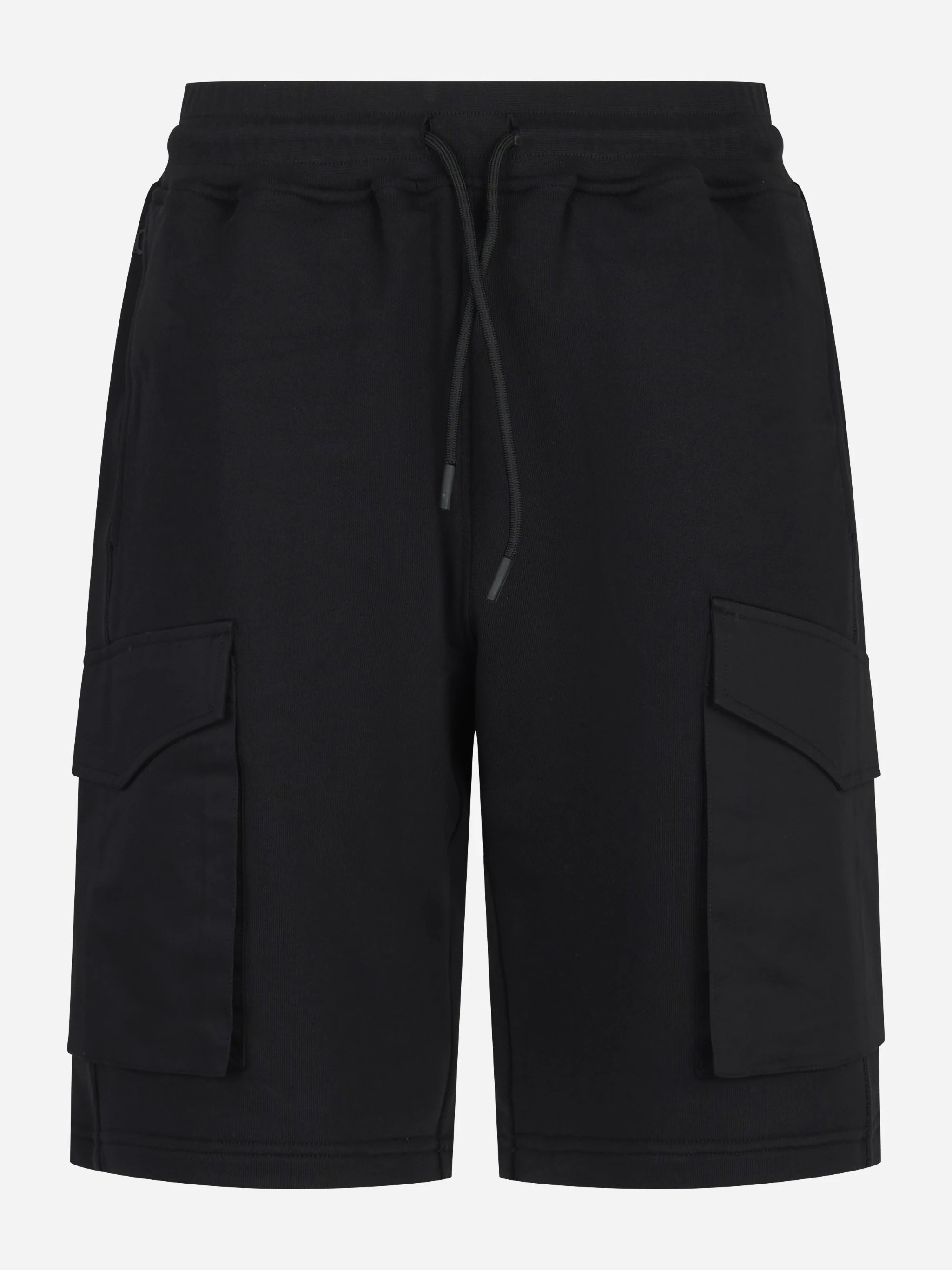 Shorts in jersey nero con tasche