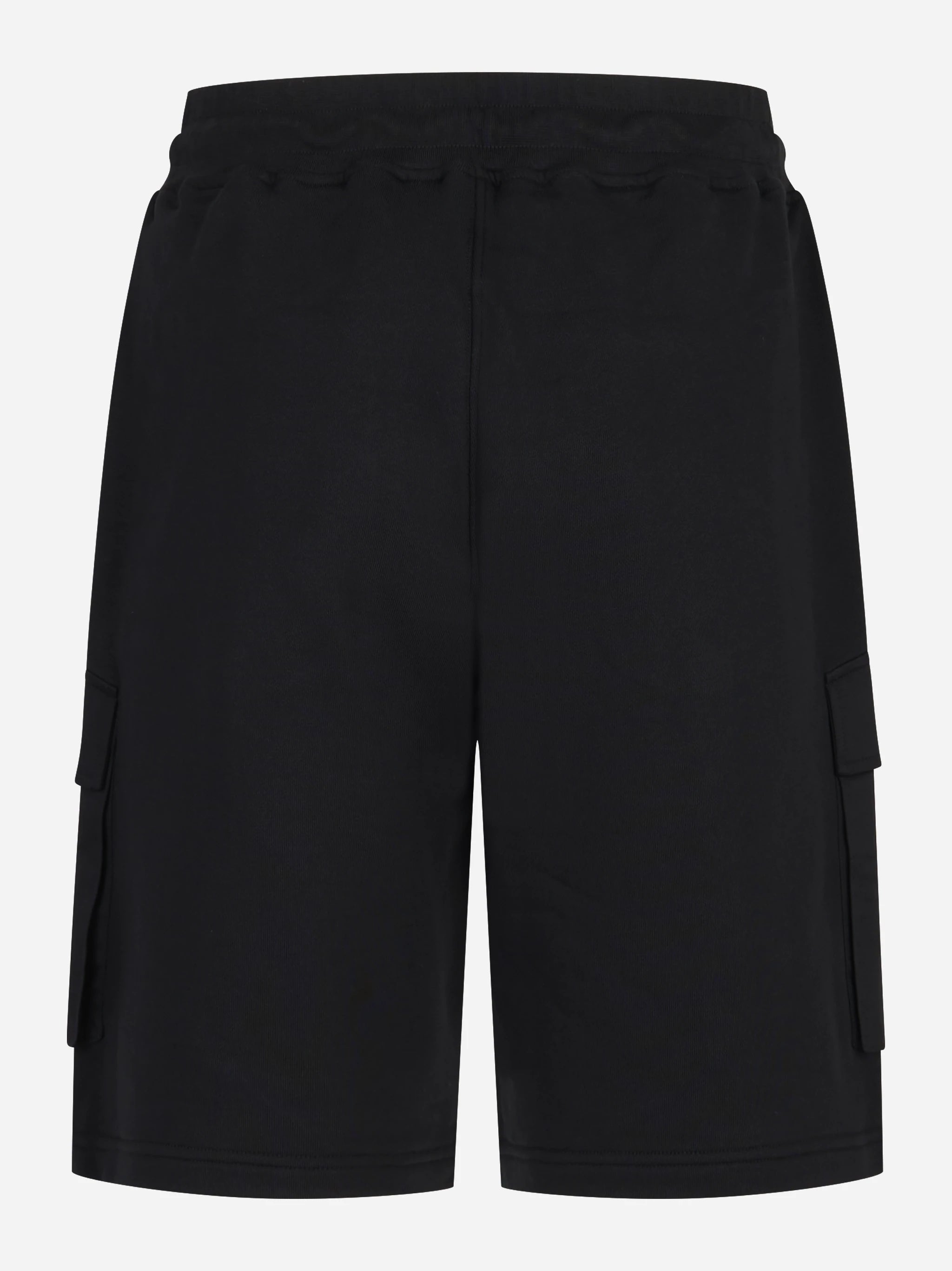 Shorts in jersey nero con tasche