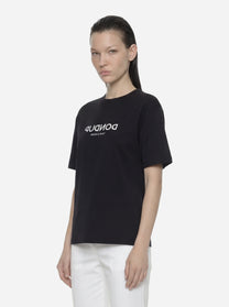 T-shirt girocollo con logo nera