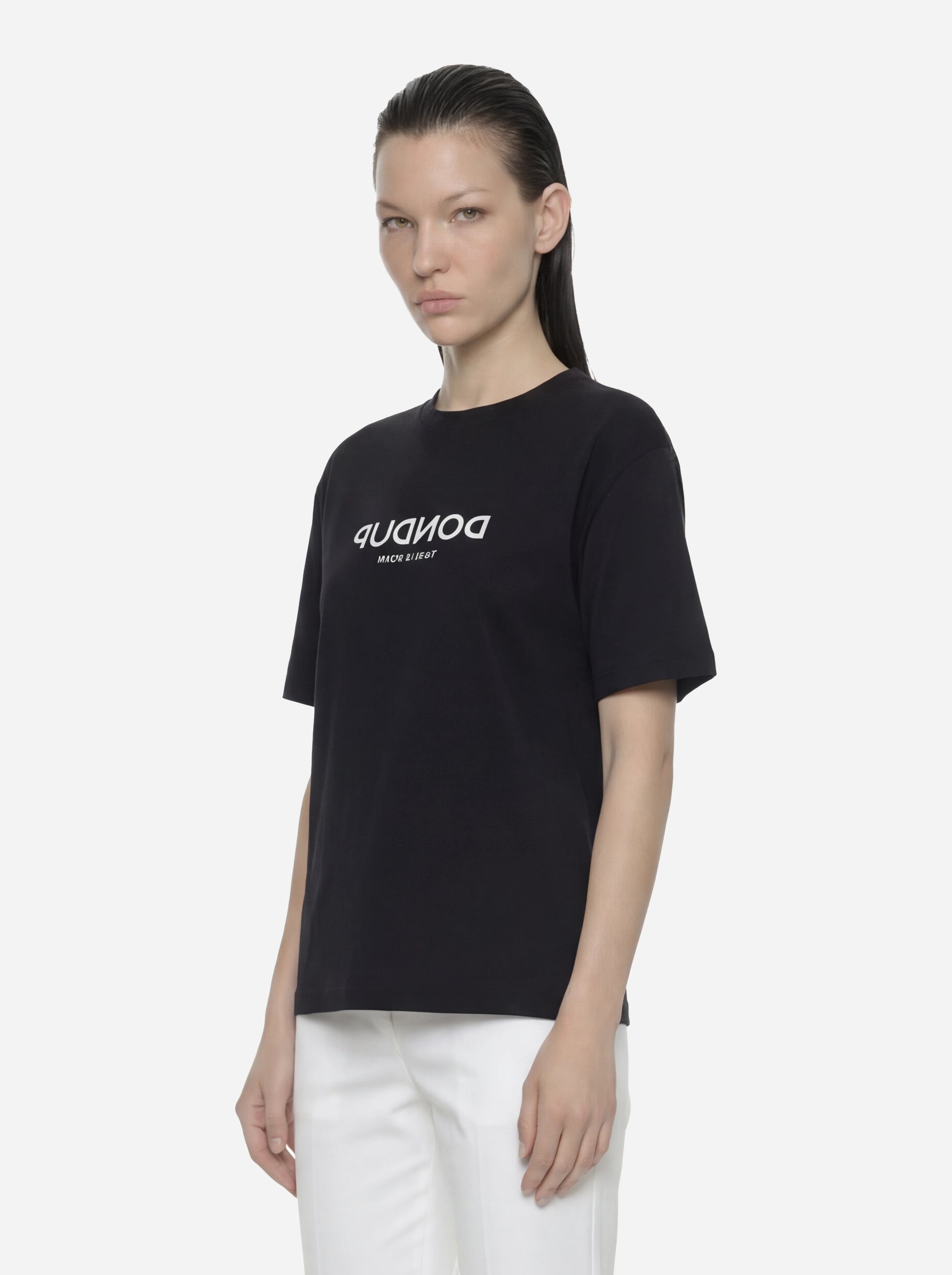 T-shirt girocollo con logo nera