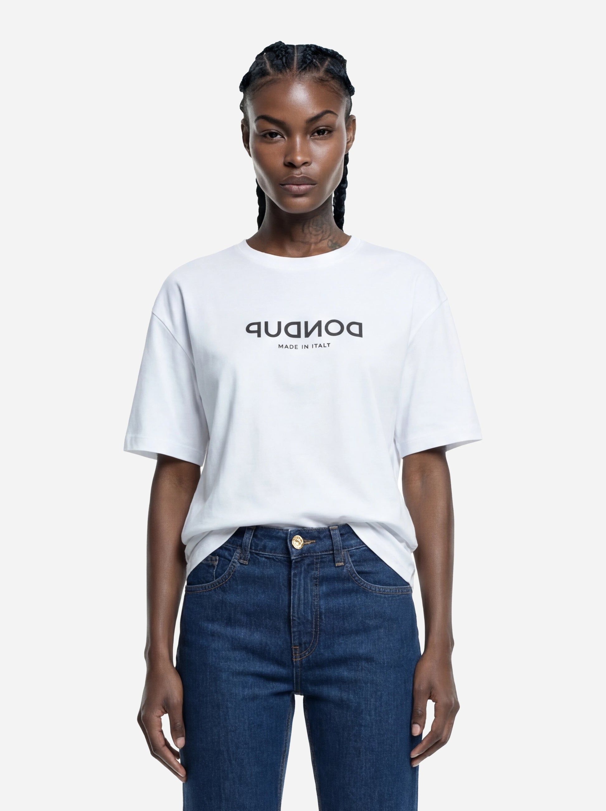 T-shirt girocollo con logo bianca