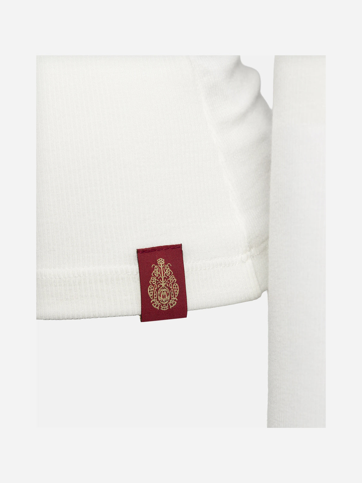 T-shirt slim a maniche lunghe bianca - dettaglio del prodotto