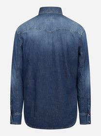 Camicia texana regular-fit in denim blu DONDUP – immagine 2 di 3