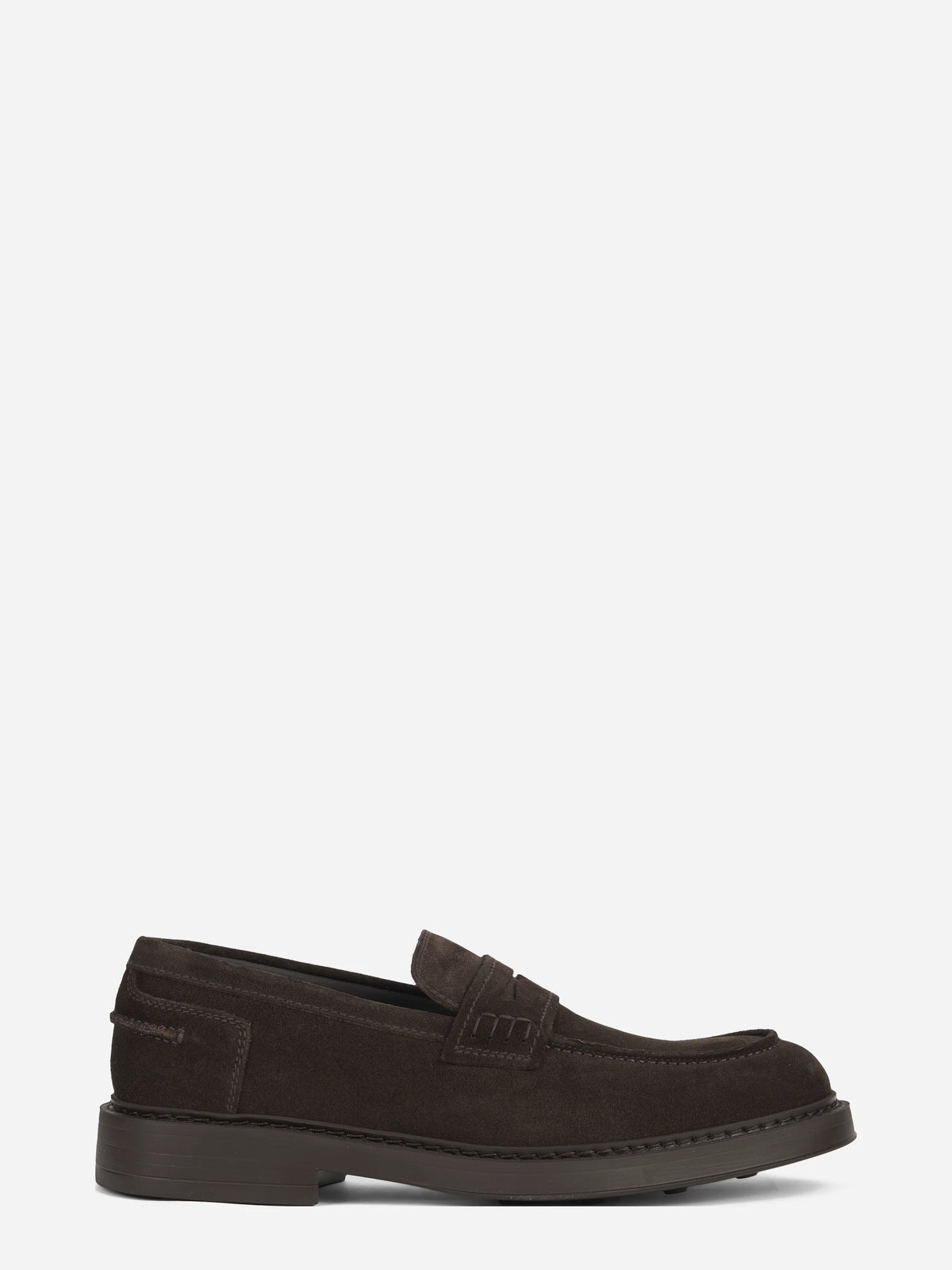 Mocassino Penny Adler in suede marrone - vista laterale