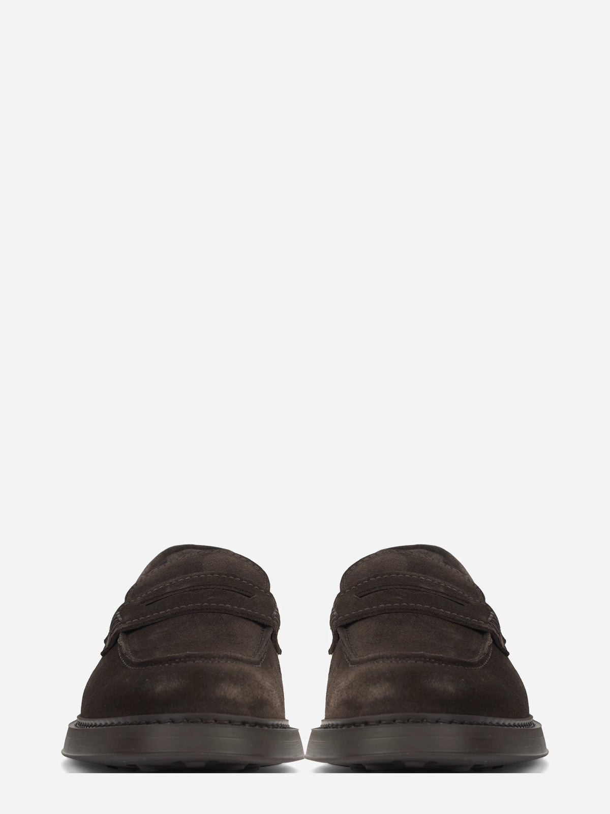 Mocassino Penny Adler in suede marrone - vista frontale