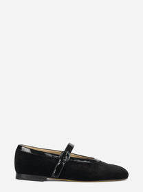 Ballerina Mary Jane in pelle nera - vista laterale