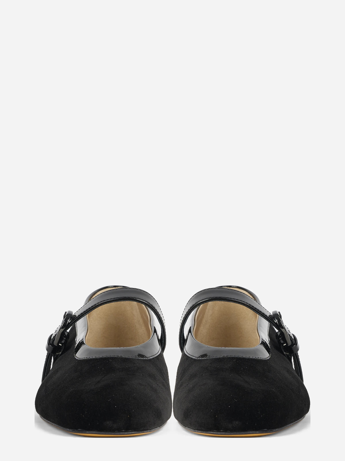 Ballerina Mary Jane in pelle nera - vista frontale