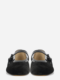 Ballerina Mary Jane in pelle nera - vista frontale