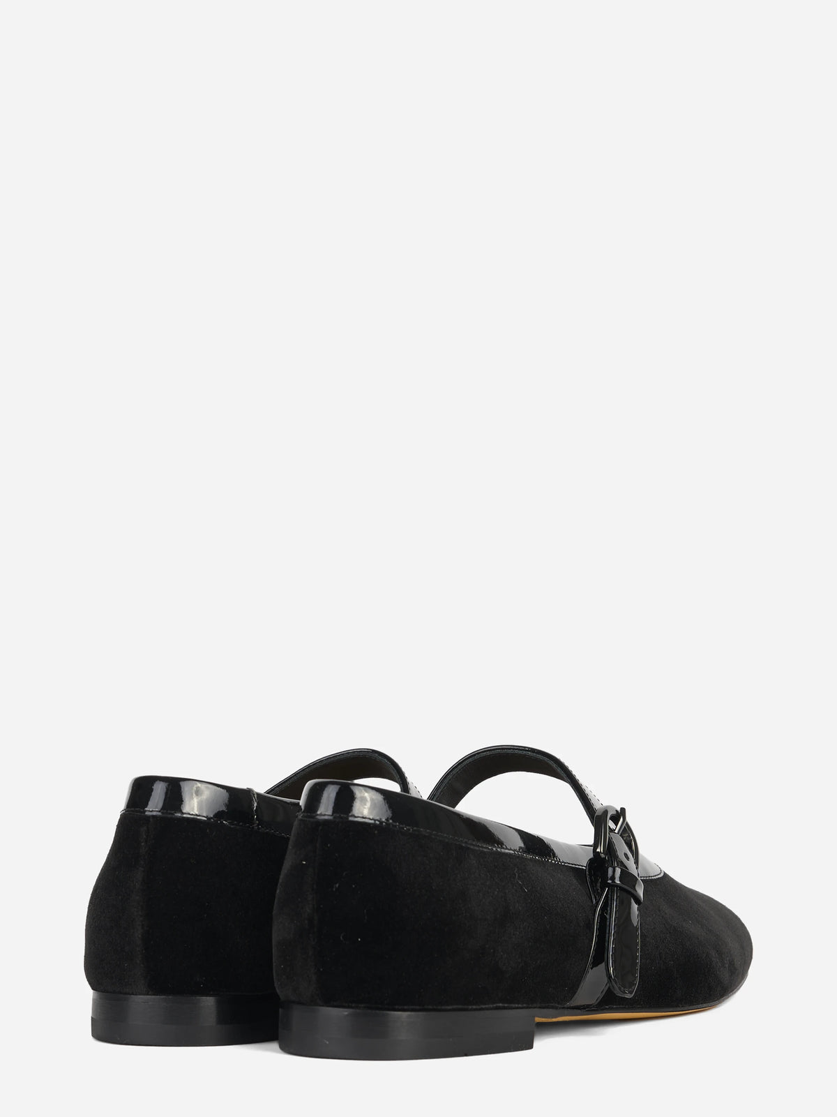 Ballerina Mary Jane in pelle nera - dettaglio della coppia