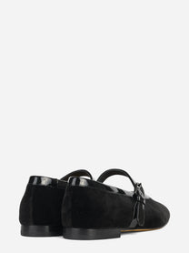 Ballerina Mary Jane in pelle nera - dettaglio della coppia