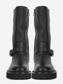 Stivale biker in pelle nera - vista frontale