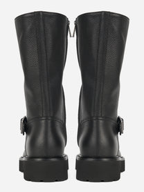 Stivale biker in pelle nera - vista posteriore