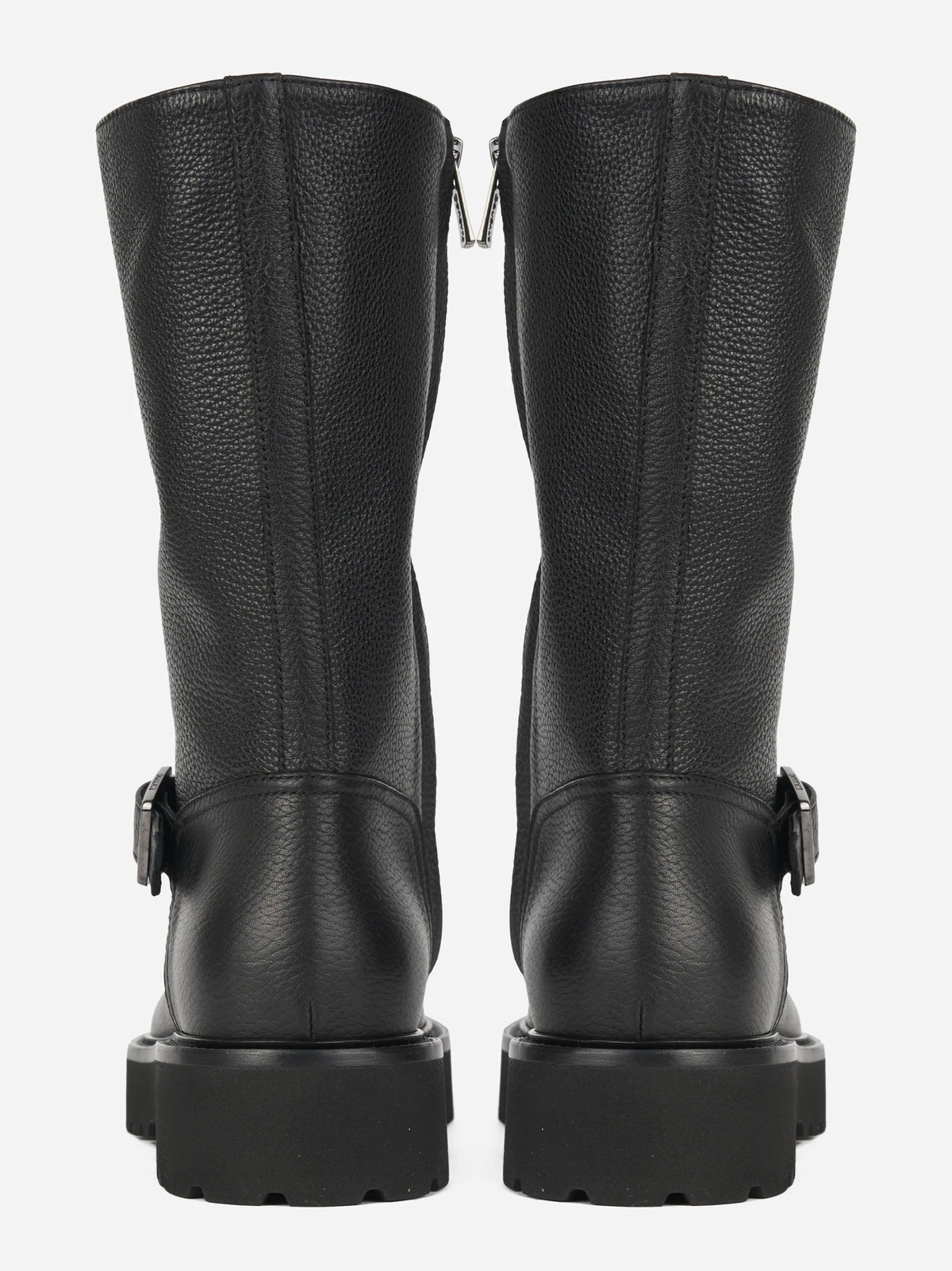 Stivale biker in pelle nera - vista posteriore