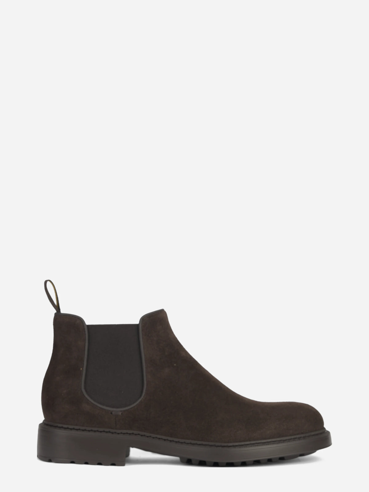 Chelsea boot in suede marrone - vista laterale