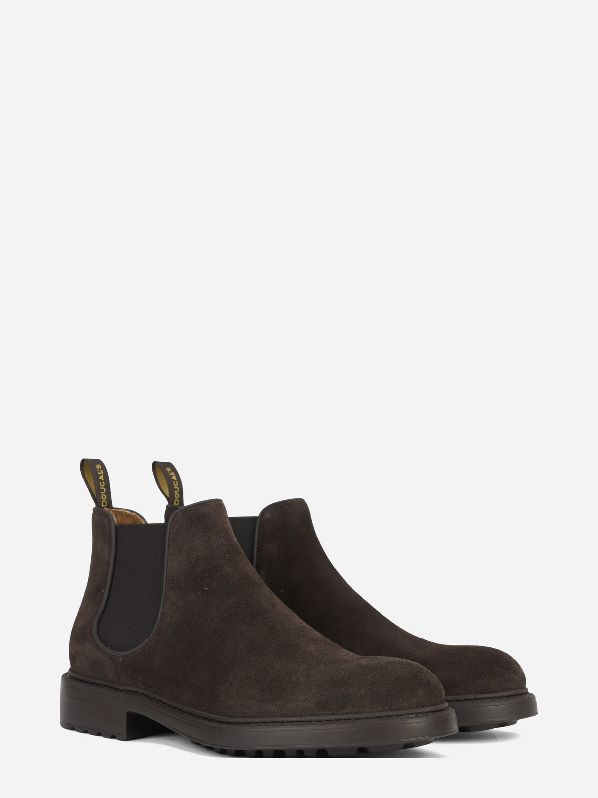 Chelsea boot in suede marrone - vista tre quarti