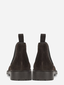 Chelsea boot in suede marrone - vista posteriore