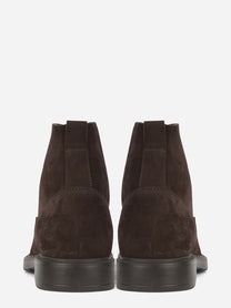Scarponcino stringato in suede marrone Terre - vista posteriore