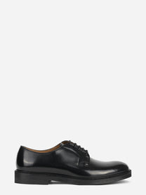 Stringata Derby Horse in pelle nera - vista laterale