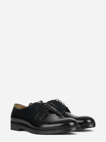 Stringata Derby Horse in pelle nera - vista tre quarti