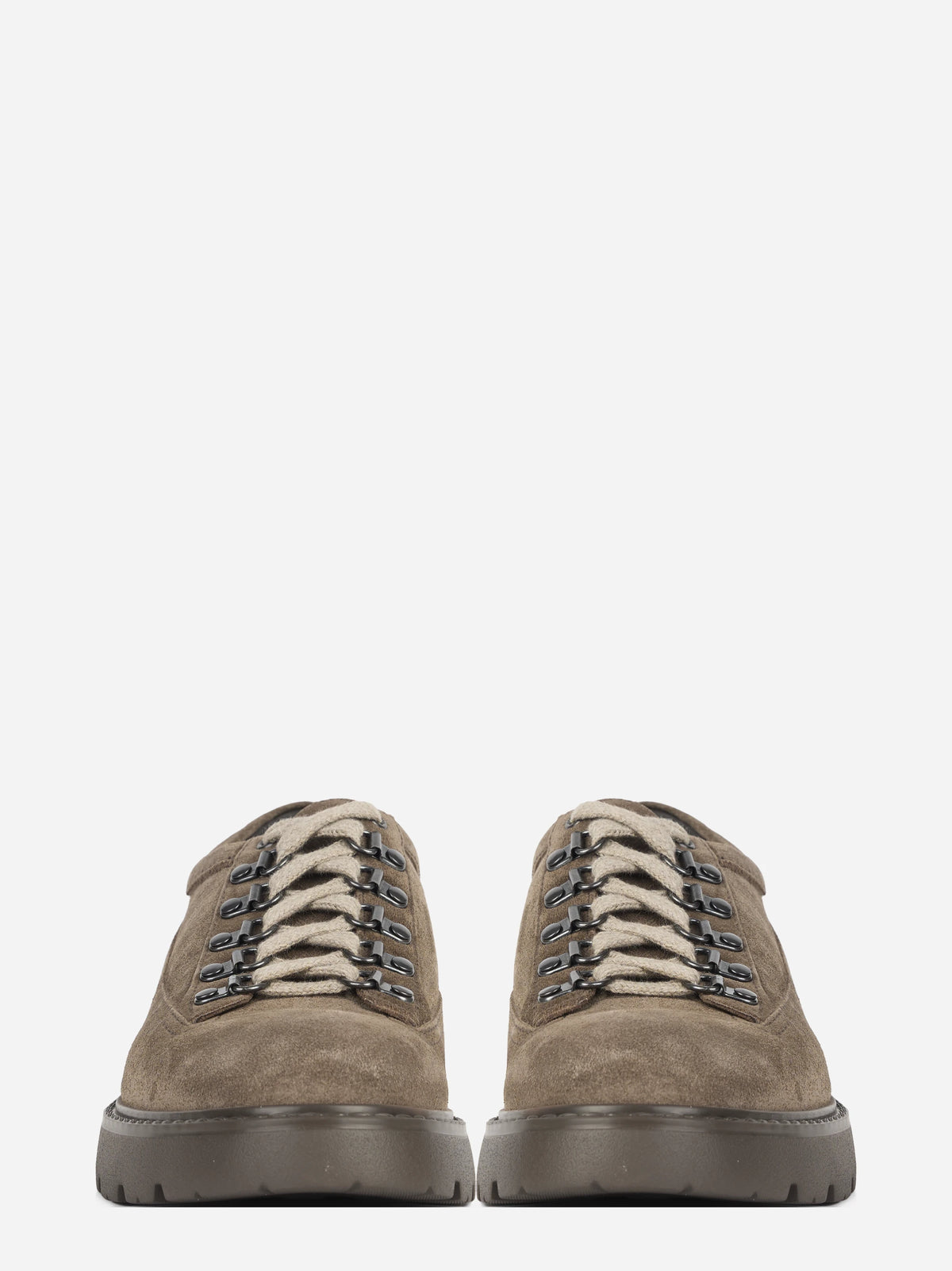 Stringata Derby Jason con ganci beige - vista frontale