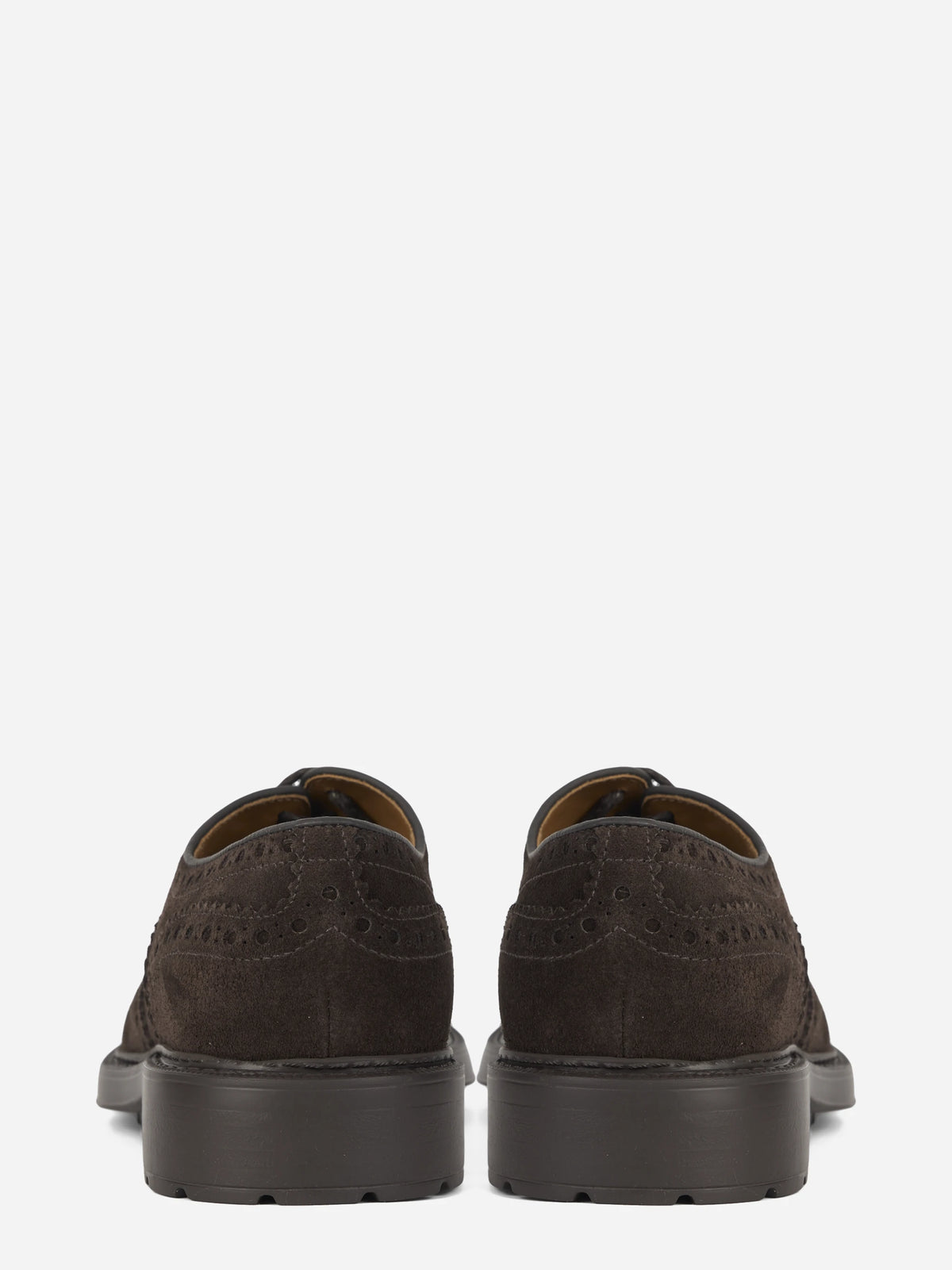 Francesina brogue in suede marrone - vista posteriore