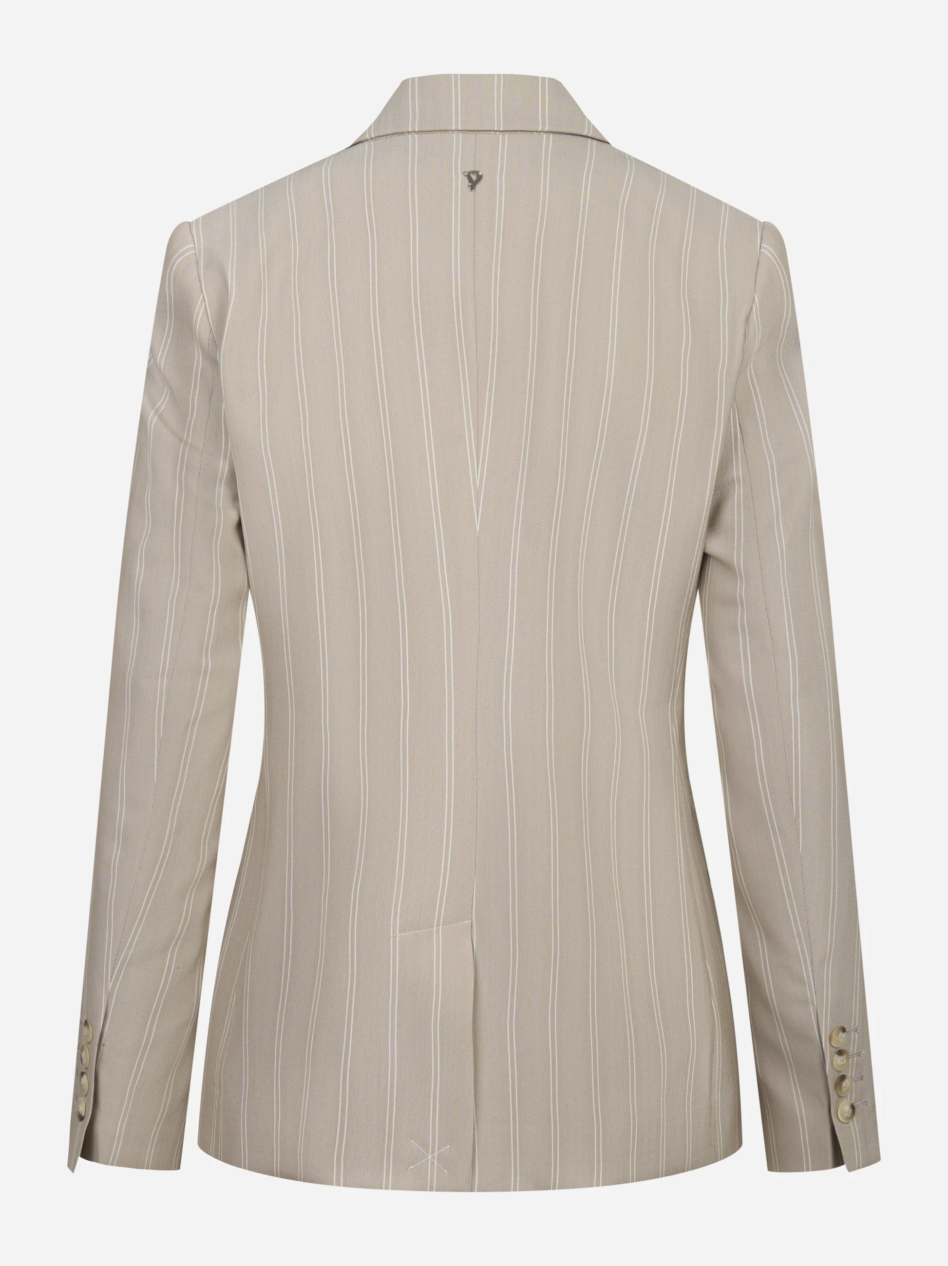 Blazer doppiopetto con motivo gessato beige