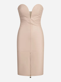 Abito con scollo a cuore e zip gioiello nude - vista frontale