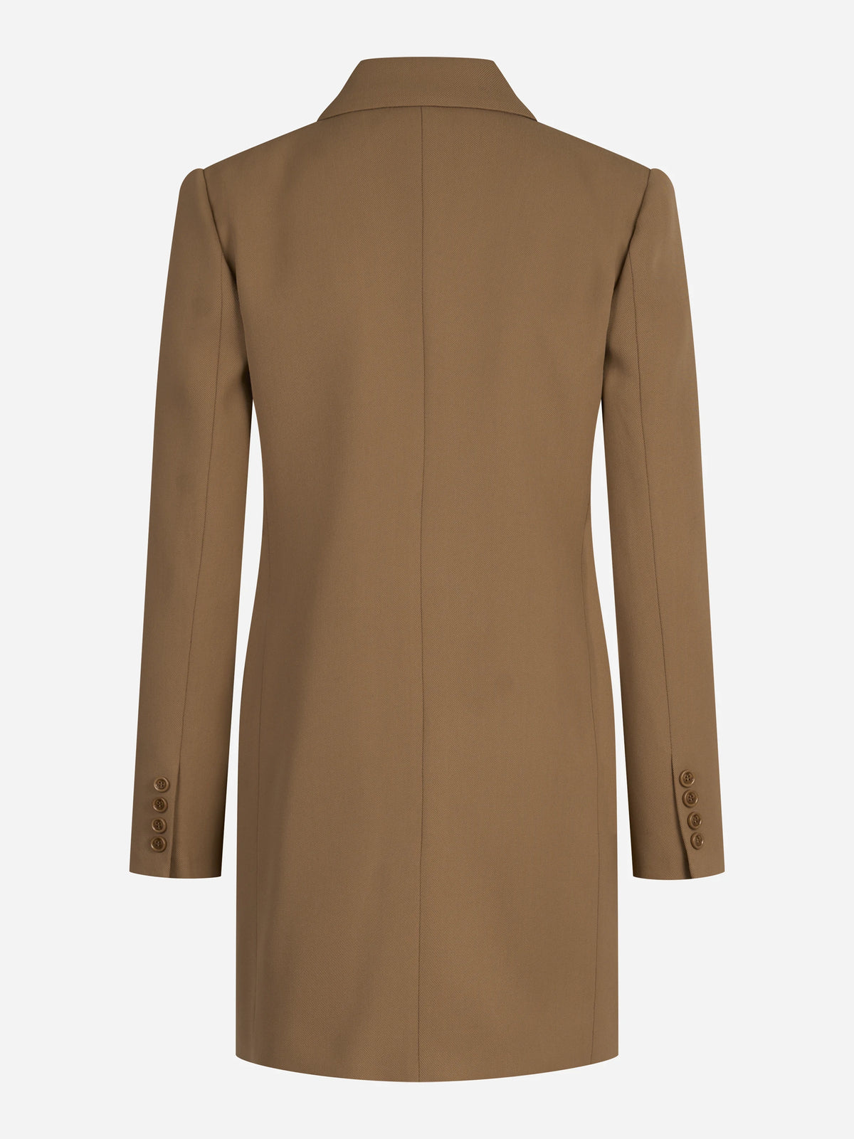Abito robe-manteau in gabardina fluida marrone - dettaglio del prodotto