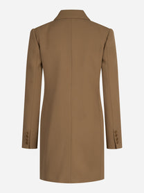 Abito robe-manteau in gabardina fluida marrone - dettaglio del prodotto